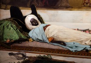 Le jour des funerailles - Kohtaus Marokosta (yksityiskohta) tekijältä Jean Joseph Benjamin Constant