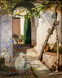 Marokkolainen sisäpiha, ennen vuotta 1880 (Öljy kankaalle) tekijältä Jean Joseph Benjamin Constant