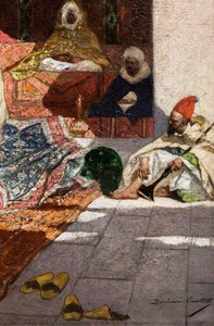 Pashan lahjat (yksityiskohta), ennen vuotta 1883 (Öljy kankaalle) tekijältä Jean Joseph Benjamin Constant