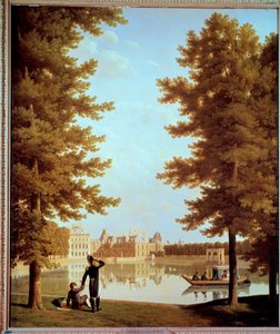 Keisari Napoleon I:n (1769-1821) ja Marie Louisen rantakatu Fontainebleaun karppilammikolla Joseph Bidaultin (1758-1846) maalaus 1810 su. 2,28x1,74 m Pariisi, Musee Marmottan