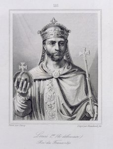 Ludvig I "Hurras" (778-840) Pyhän Rooman keisari, kaivertanut Blanchard tekijältä Jean Joseph Dassy