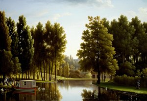 ranska: Le parc à Mortefontaine Mortefontainen puisto tekijältä Jean Joseph Xavier Bidauld