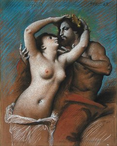Antipe ja Jupiter (hiili ja värikynä paperilla) tekijältä Jean Jules Antoine Lecomte du Nouy