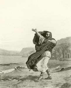 Demosthenes harjoittelee puhetta (syväpaino)