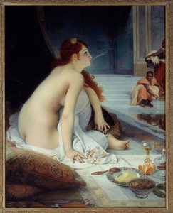 Orientalismi: "" Valkoinen orja"" Jean Jules Antoine Lecomte du Nouyn (1842-1923) maalaus 1888 Su. 1,46x1,18 m Nantes, Kuvataidemuseo - Orientalismi: "" Valkoinen orja""". Jean Jules Antoine Lecomte du Nouyn (1842-1923) maalaus