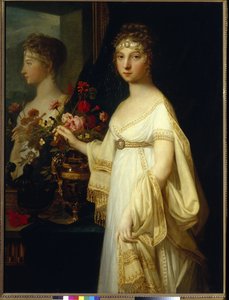 Muotokuva Venäjän keisarinnasta Elisabeth Alekseijevnasta, Badenin prinsessa Louise Augustasta (1779-1826) (Keisarinna Elizabeth Alekseijevna, Badenin prinsessa Louise - Jean Laurent Monnierin (1743/46-1808) maalaus, öljy kankaalle (130,5x99 cm)