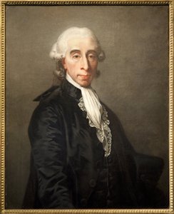 Muotokuva Jean Sylvain Baillystä (1736-1793), ranskalainen tiedemies, poliitikko, valittiin Pariisin kaupungin ensimmäiseksi pormestariksi 15. heinäkuuta 1789 Ranskan vallankumouksen aikana, Guillotine sous la Terreur. Jean Laurent Mosnierin (1746-1808) öl