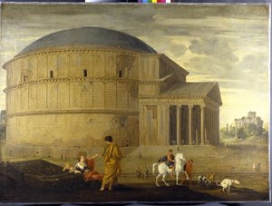 Capriccio-näkymä Pantheonille ja Vespasianuksen temppeli (öljy kankaalle)