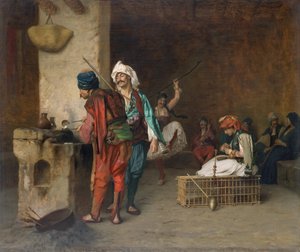 Cafe House, Cairo Casting Bullets, 1884 tai aikaisemmin. tekijältä Jean Leon Gerome