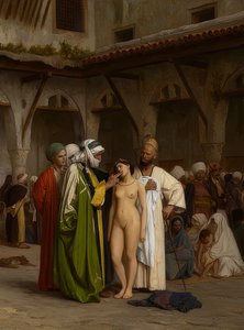 Orjamarkkinat. Noin 1867 tekijältä Jean Leon Gerome