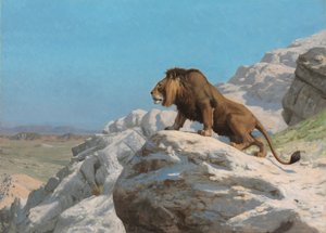 Leijona kellossa tekijältä Jean Leon Gerome