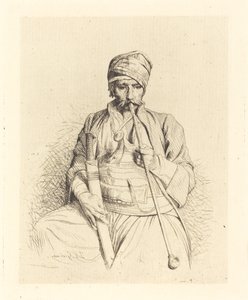 Istuva arabi ja piippu tekijältä Jean Leon Gerome