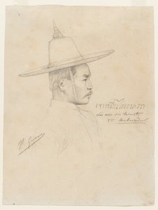 Tutkimus Siamin suurlähettiläiden vastaanottoa varten Fontainebleaussa, 1861-1864. tekijältä Jean Leon Gerome