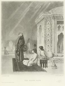Haremikylpylä (kaiverrus) tekijältä Jean Leon Gerome