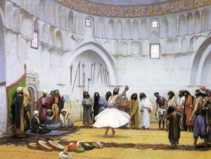 Pyöriviä dervissejä, noin 1895 (öljy kankaalle). tekijältä Jean Leon Gerome