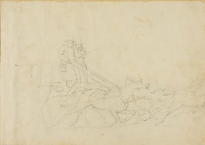 Neljän hevosen vetämä vaunu tekijältä Jean Louis André Théodore Géricault