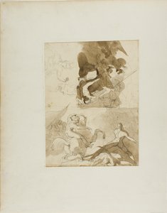 Luonnoksia ratsuväen taistelua varten tekijältä Jean Louis André Théodore Géricault