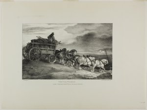 The Coal Wagon, levy 7 teoksesta Various Subjects Drawns from Life and on Stone (The English Suite). tekijältä Jean Louis André Théodore Géricault