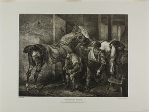 The English Farrier, levy 10 eri aiheista, jotka on piirretty elämästä ja kivestä (The English Suite). tekijältä Jean Louis André Théodore Géricault