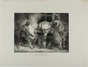 The Flemish Farrier, levy 4 teoksesta Various Subjects Drawn from Life and on Stone (The English Suite). tekijältä Jean Louis André Théodore Géricault