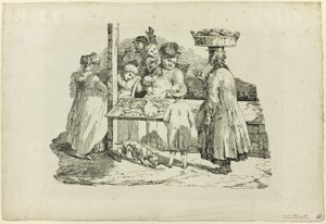 Nukkuva kalakauppias tekijältä Jean Louis André Théodore Géricault