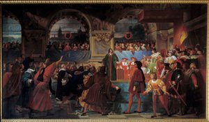 Kuningas Ludvig XII julisti kansan isäksi Toursin osavaltioiden kenraalille 14. toukokuuta 1506. Tämä arvonimi on annettu hänelle, koska hän pienensi tavallisten maksamien verojen kokoa. Jean Louis Bezardin (1799-1861) maalaus