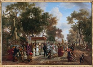 Corpus Christi -kulkue kylässä - Corpus Christi -kulkue kylässä, kirjoittanut Jean Louis Demarne (De Marne tai Demarnette) (n. 1752-1829). Öljy puulle. Koko: 48 x 67 cm. Yksityinen kokoelma