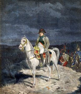 Ranskan keisari Napoleon I hevosen selässä 1814 - kaiverrus Meissonierin mukaan. tekijältä Jean Louis Ernest Meissonier