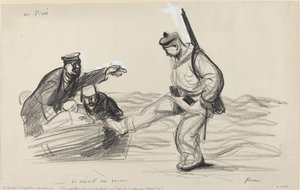 Pireuksessa. - Bochesin lähtö, n. 19141919. tekijältä Jean Louis Forain