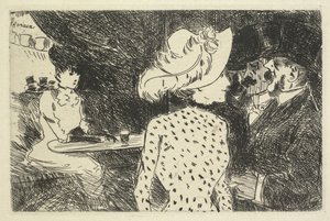 Cafe Scene -kuvaus, 1880-1886. tekijältä Jean Louis Forain