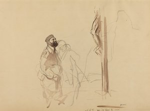 Tässä lopetin papin, c. 19141919. tekijältä Jean Louis Forain