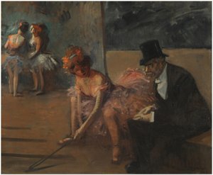 Tanssija ihailijan kanssa lavan takana tekijältä Jean Louis Forain