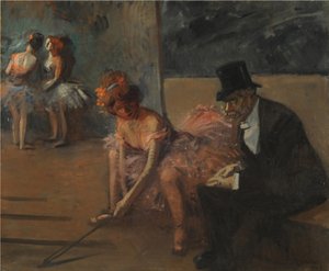 Tanssija ja ihailija lavan takana. tekijältä Jean Louis Forain