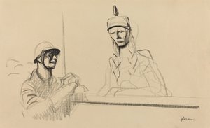 Ranskalainen sotilas puhuu Germaniaan, n. 19141919. tekijältä Jean Louis Forain