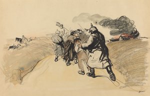 German Raid on a Village, n. 19141919. tekijältä Jean Louis Forain