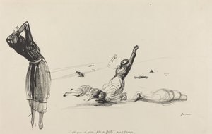 Hyökkäys englantilaiseen linnoitukseen, luultavasti 1917. tekijältä Jean Louis Forain