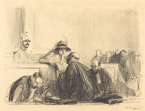 Asianajaja puhuu asiakkaansa kanssa tekijältä Jean Louis Forain