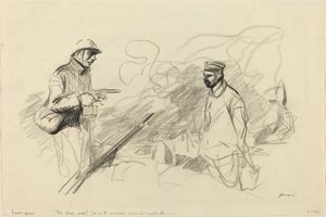 Poilu tunnustaa saksalaisen sotilaan, luultavasti 1918. tekijältä Jean Louis Forain