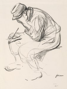 Sotavanki kirjoittamassa kirjettä. tekijältä Jean Louis Forain
