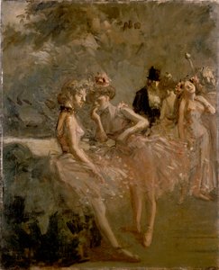 Kohtaus teatterin siivissä, 1870-1900 tekijältä Jean Louis Forain