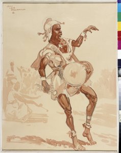 músico africano (aquarela) finlandês