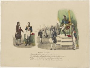 Vilhelm I:n ja Kaarle X:n yleisö, 1827 kaksi yleisöä (otsikko objektissa) tekijältä Jean Louis Van Hemelryck (attributed to)