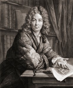 Kaivertajan Bernard Picartin muotokuva (kaiverrus) tekijältä Jean Marc (after) Nattier