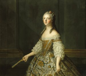 Lady Adelaide Ranskasta 1732-1800, pitelee tuuletinta, n. tekijältä Jean Marc Nattier