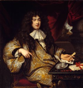 Jean Baptiste (Jean-Baptiste) Colbertin (1651-1690) muotokuva, seignööri Marquis de Seignelay, laivastoministeri, Colbertin poika. Marc Nattierin (1642-1705) maalaus tekijältä Jean Marc Nattier