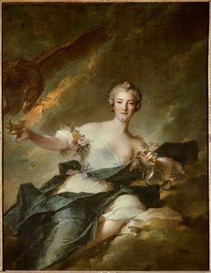 Chaulnesin herttuattaren muotokuva, edustettuna Hebessä, järjen jumalatar (Anne Josephe Bonnier de la Masson (1718-1787), Chaulnesin herttuan vaimo) Sitä edustaa Jupiteria symboloiva kotka - Jean Marcin maalaus ( Jean-Marc) Nattie tekijältä Jean Marc Nattier