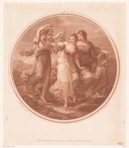 Prudencen (Prudentia) neuvoma kauneus (Bellezza) torjuu Follyn (Pazzia) kiusaukset tekijältä Jean Marie Delattre