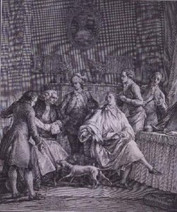 Herrasmiesten pukuhuone, kaiverrus P.A. Martini (1739-1797)
