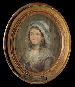 Charlotte Cordayn (1768-1793) muotokuva Moreau Le Jeunen (1741-1814) maalaus 1793. tekijältä Jean Michel the Younger Moreau