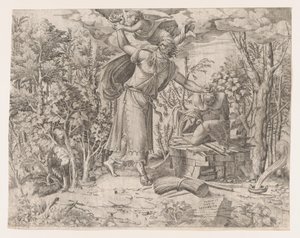 Abraham uhraa Iisakin, 1535-55. tekijältä Jean Mignon
